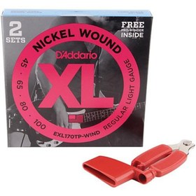 Resim D'Addario EXL170BT XL Nickel 4 Telli Bas Gitar Teli - Regular Light (45-100) (2’li Paket) 