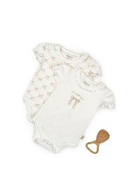 Resim BabyCosy Organic Wear Bebek 2li Kısa Kollu Zıbın Body %100 Organik Pamuk, Bebek-yenidoğan-csy8137 Taş Rengi 