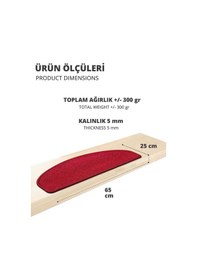 Resim Yarım Ay Bukle Halıdan Ekonomik Basamak Ve Merdiven Paspası - Bordo / Adet Olarak Satılır Null 