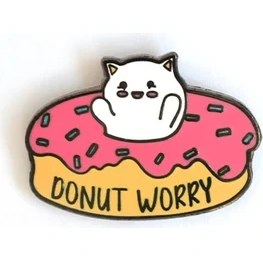 Resim Kagito Donut Worry Broş 