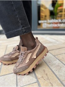 Resim BABLACK Kaydırmaz Özel Taban %100 Hakiki Deri Kadın Spor Ayakkabı Vizon 