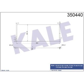 Resim 350440 Kondenser Al/brz Volvo Fh 420-fh 460-fh 500-fh 540 Fh Iı 420-fh Iı 460-fh Iı 500 872 333 16 