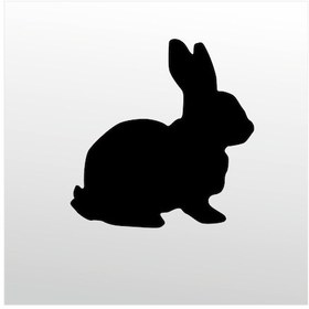 Resim Folyo Sticker Tavşan 80cm Uzunluk Siyah 