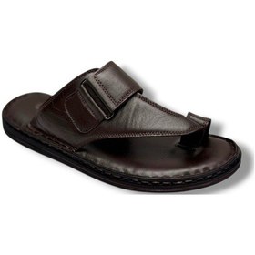 Resim Cakgo 120-26 Hakiki Deri Ultra Soft Parmak Arası Anatomik Erkek Terlik 40-47 Kahverengi 