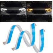 Resim Cbtx 2 Adet 30cm Su Geçirmez Araba Drl Esnek Led Şerit Gündüz Çalışan Işık Dönüş Sinyali Işığı - Beyaz / Sarı 