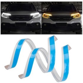 Resim Cbtx 2 Adet 30cm Su Geçirmez Araba Drl Esnek Led Şerit Gündüz Çalışan Işık Dönüş Sinyali Işığı - Beyaz / Sarı 