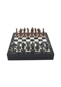 Resim Gifthome Büyük Boy Metal İngiliz Satranç Tk. Antik Ve Mermer Dese 