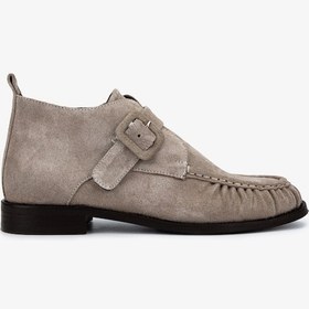 Resim Valmenti Kadın Hakiki Deri Bej Süet Düz Bot 1167 1014 Bn Bot Sk25-26 Bej Suet Bej Süet 