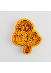 Resim Mizaku Çiçek Şeklinde Kurabiye Kalıbı Ve Kesicileri 4'lü Set Sarı 