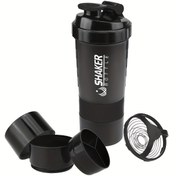 Resim 1 adet, Güç Konteynerli Sallama Şişesi, 2 Katlı Protein Shake'ler, Toz Sallama Şişesi, Spor Su Şişesi, Egzersiz Takviyeleri İçin İdeal, Spor, Jimnastik ve Fitness İçin, Yaz İçecekleri 