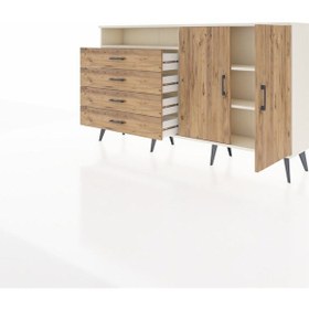 Resim Arges Konsol 3 Raflı 4 Çekmeceli 2 Kapaklı 176x30x99 Aytaşı-çam Atlas Çam/atlas Çam - Aytası 