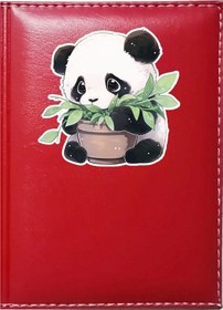 Resim Promosyon Denizi Sevimli Panda 2 Görselli Kırmızı Ruhsat Kabı 