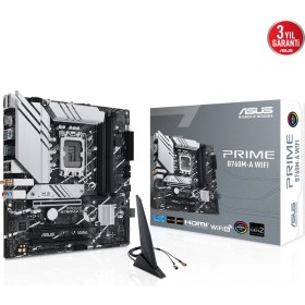 Resim Asus Prıme B760M-A Wıfı Intel B760 Lga1700 Ddr5 7200 Hdmı Vga 2X M2 Usb3.2 Ax Wifi + Bt Aura Rgb 2.5Gbit Lan Matx (Prıme B760M-A Wıfı) Anakart 