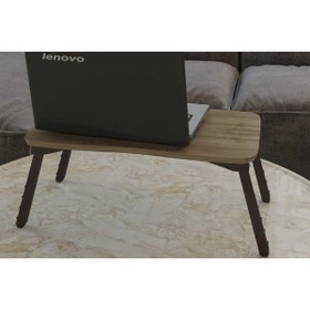 Resim Aldın Aldın Laptop Sehpa Çalışma Kahvaltı Masası Ceviz 
