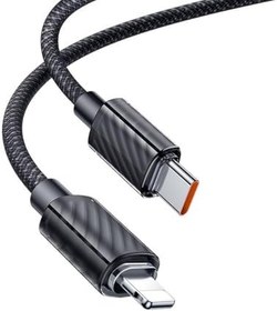 Resim MCDODO CA-3660 Crystal Serisi Type-c to Lightning 36W PD Hızlı Şarj ve Veri Aktarım Örgü Kablo Siyah 1.2m 