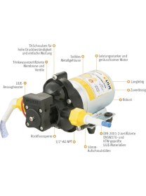 Resim Lilie 12V 1.9 Bar 9l Diyaframlı Hidrofor Karavan Su Pompası 