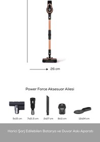 Resim Karaca Vantuz Power Force Pro 2 In 1 Şarj Edilebilir Dik Süpürge Matte Black Bronz 