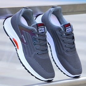 Resim Erkekler için Düz Renkli Nefes Alabilen Koşu Ayakkabıları, Rahat Kaymaz Dayanıklı Sneakerlar Erkeklerin Dış Mekan Aktiviteleri İçin 