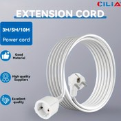 Resim CILIA 1/2 Adet AB Almanya Tipi 3/5/10 m Uzatma Kablosu, PVC kablo, 1 Schuko priz, 2 Çekirdekli Fiş, 250V/16A, temas korumalı, beyaz, ev ve ticari kullanım için uygun 