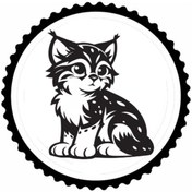 Resim Genel Markalar Minnoş Kedi Tasarım Sticker 30 x 30 cm 