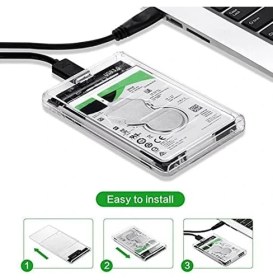 Resim Şeffaf Taşınabilir 2.5 Inç USB 3.0 Harici SSD Harddisk Kutusu 4266 Standart Özellikli 