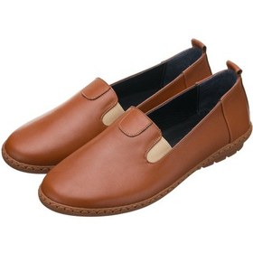 Resim 40-41-42-43-44 Numara Pr4411 Taba İçi Dana Derisi Rahat Geniş Kalıp Yeni Sezon Büyük Numara Kadın Ayakkabısı Taba 