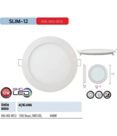 Resim Horoz Slim12 6400K Beyaz Işık 12W Sıva Altı Smd Led Armatür 