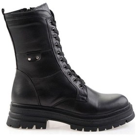 Resim Siyah Hakiki Deri Kadın Bot & Bootie K02462040503 Siyah 