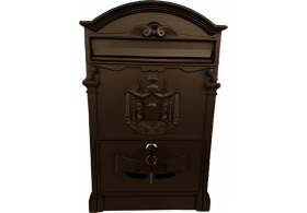 Resim ALMITAL Glamour Villa Tipi Dekoratif Antik Bakır Metal Posta Kutusu 