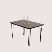 Resim Cosargroup Masa Mermer Desen 120x70 Cmferforje Tel Ayak Ahşap Masa 