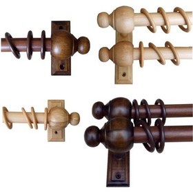 Resim Açık Meşe - Ceviz Rustik Perde Askısı - Tekli - İkili (538526933) 