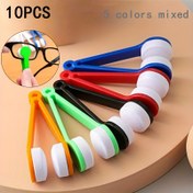 Resim 10 adet Taşınabilir Çok Fonksiyonlu Gözlük Temizleme Fırçası, Yumuşak Mikrofiber Gözlük Silme Bezi, Gözlükler için Çiziksiz Lens Temizleyici, Renkli, Gözlükler için Uygun 