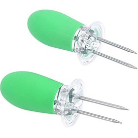 Resim Springsun 2 Adet Tekrar Kullanılabilir Çelik Mısır Tutacağı Barbekü İğnesi 