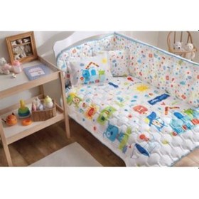 Resim Taç Happy Dogs V1 Mavi Bebek Uyku Seti 