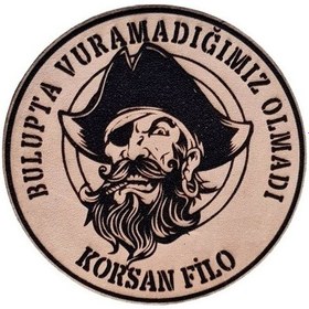 Resim Seyhan Askeri Malzeme Korsan Filo - Deri Peç - Arma - Askeri Patch - Korsan Peç Bej 