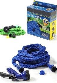 Resim MAGIC HOSE 30 Metre Uzayan Araç Yıkama Bahçe Sulama Hortumu 7 Fonksiyonlu Başlık Tabanca 