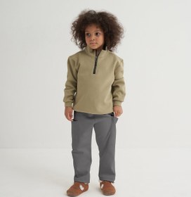 Resim Unisex Çocuk İnterlok Pantolon Gri - 2-3 Yaş 