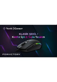 Resim North Combat Kablolu RGB Optik Oyuncu Mouse 