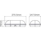 Resim Esmo Home 20W Oval Beyaz LED Armatür - IP65 Su Geçirmez Tavan/duvar Lambası, 6500K Beyaz Işık, 2000 Lümen, 27X16.7 Cm, Iç ve Dış Mekan Kullanıma Uygun, Banyo Balkon Bahçe Aydınlatması 
