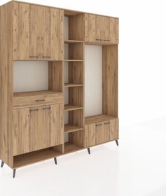 Resim Hyperion Dolap 12 Raflı Tek Çekmeceli 8 Kapaklı 220x44x243 Çam-çam/çam Atlas Çam/atlas Çam - Atlas Çam 