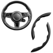 Resim Padalink Araç Karbon Fiber Direksiyon Kılıfı - Kaymaz Spor Dizayn Evrensel Uyumlu Siyah 