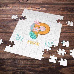 Resim Kişiye Özel P Harfi Tasarımlı Puzzle 