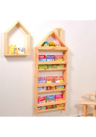 Resim Çocuk Odası Kitaplık Raf Eğitici Montessori Mobilya Duvar Rafı 