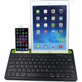 Resim Cloody Siyah Bluetooth Ultra Ince+şarjlı Mac/win/android/ıos Uyumlu Tablet Standlı Kablosuz Klavye 