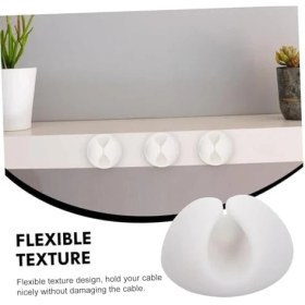 Resim Mena Rise 20’li Kablo Sabitleme Klipsi Seti | Siyah & Beyaz Kablo Düzenleyici | Masa Üstü, Ofis, Ev ve Tv Kablo Yönetimi Için Yapışkanlı Klipsler 