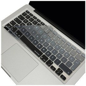 Resim Apple Uyumlu MacBook Air Pro Klavye Koruyucu Türkçe Q Ombre Eski Usb Li Model 2008/2017 Yılı İle Siyah Gri 
