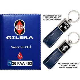 Resim Plakanıza Özel Gleria Logolu Lacivert Ruhsat Kabı Ve Anahtarlık 