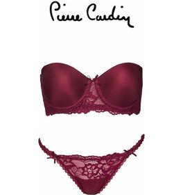 Resim Pierre Cardin 4566 Joel Boş Kap Straplez Sütyen Külot Takım Vişne (494103639) Vişne 