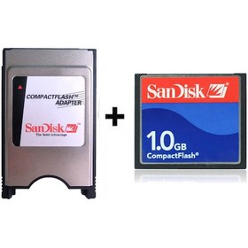 Resim Sandisk 1 GB CF Kart Compact Flash + Pcmcia CF Adaptör 