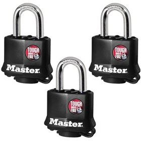 Resim Master Lock Asma Kilit 311tri Anahtarlı, Siyah, 3 Adet 
